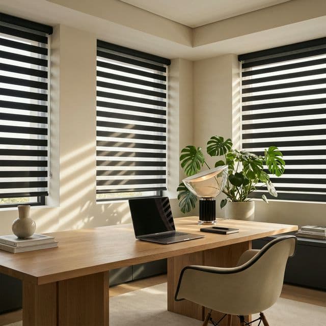 Ev ofisi zebra perde